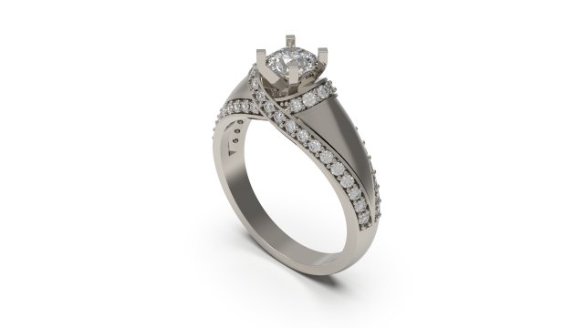 woman solitaire ring 59 3D Print Model .c4d .max .obj .3ds .fbx .stl .blend 