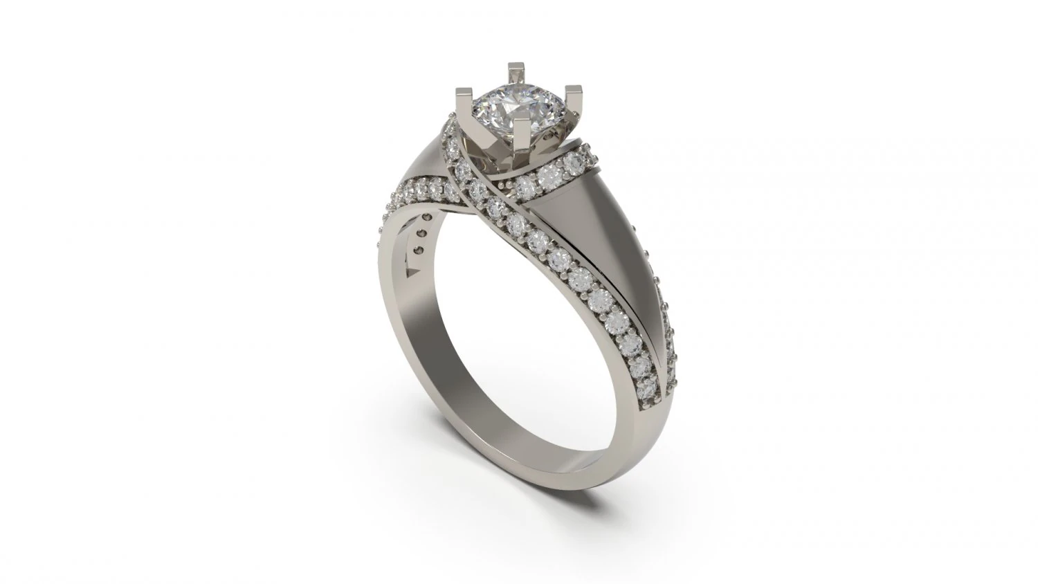 woman solitaire ring 59 3D Print Model .c4d .max .obj .3ds .fbx .stl .blend