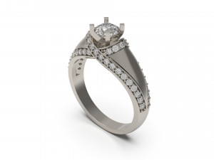 woman solitaire ring 59 3D Print Model
