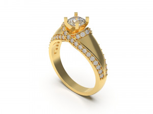 woman solitaire ring 59 3D Print Model