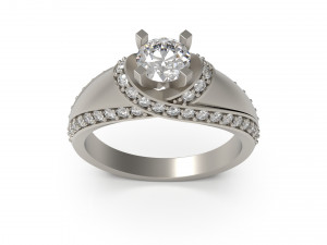 woman solitaire ring 59 3D Print Model