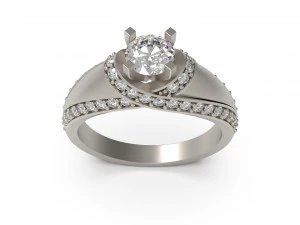 woman solitaire ring 59 3D Print Model