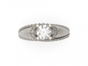 woman solitaire ring 59 3D Print Model