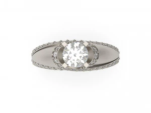 woman solitaire ring 59 3D Print Model