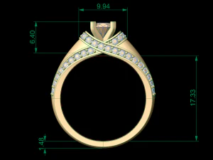 woman solitaire ring 59 3D Print Model