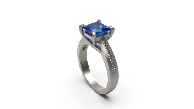 woman solitaire ring 60 3D 프린트 모델 .c4d .max .obj .3ds .fbx .stl .blend 