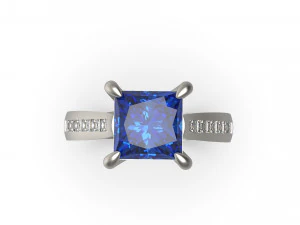woman solitaire ring 60 3D Print Model