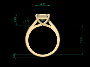 woman solitaire ring 60 3D Print Model