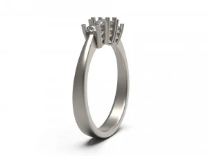 woman solitaire ring 61 3D Print Model
