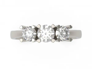 woman solitaire ring 61 3D Print Model