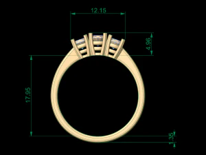 woman solitaire ring 61 3D Print Model