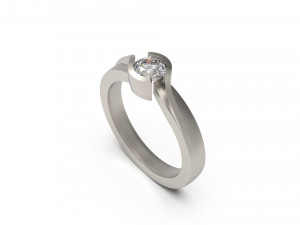 woman solitaire ring 62 3D Print Model