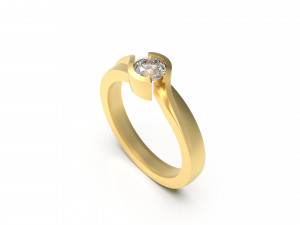 woman solitaire ring 62 Modelo de Impressão 3D
