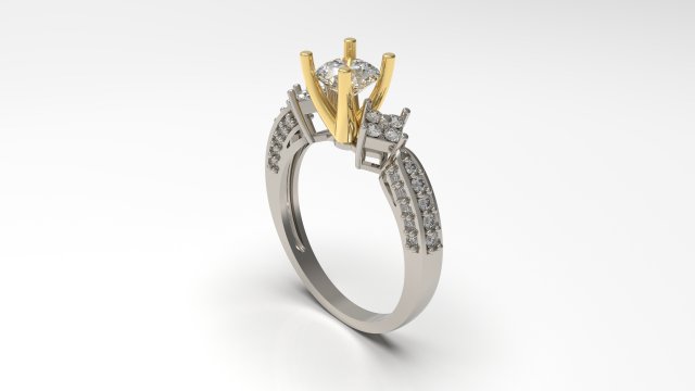woman solitaire ring 63 3Dプリントモデル .c4d .max .obj .3ds .fbx .stl .blend 