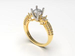 woman solitaire ring 63 3D Print Model