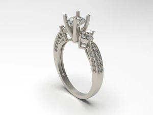 woman solitaire ring 63 3D Print Model
