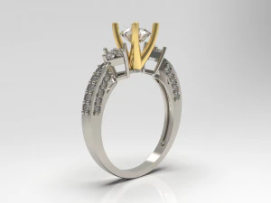woman solitaire ring 63 3D Print Model