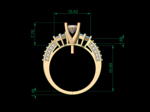 woman solitaire ring 63 3D Print Model