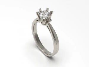 女士单石戒指 64 3D 打印模型