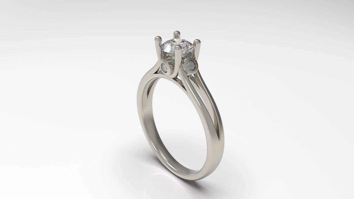 woman solitaire ring 71 3D Print Model .c4d .max .obj .3ds .fbx .stl .blend 