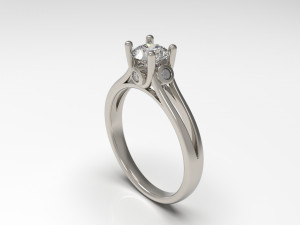 woman solitaire ring 71 3D Print Model