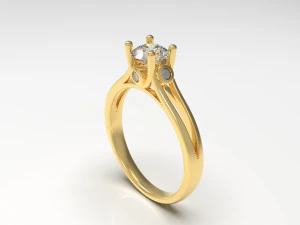 woman solitaire ring 71 3D Print Model