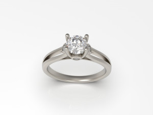 woman solitaire ring 71 3D Druckmodell