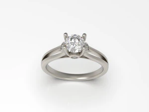 woman solitaire ring 71 3D Print Model