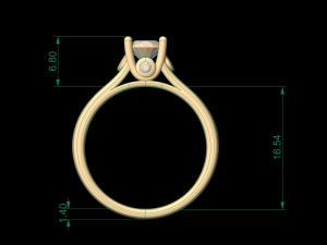 woman solitaire ring 71 3D Druckmodell