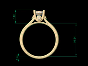 woman solitaire ring 71 3D Print Model