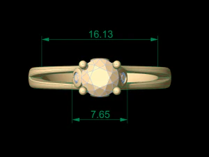 woman solitaire ring 71 3D Print Model