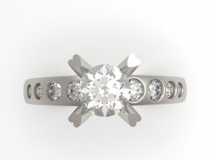woman solitaire ring 72 Modelo de impresión 3D