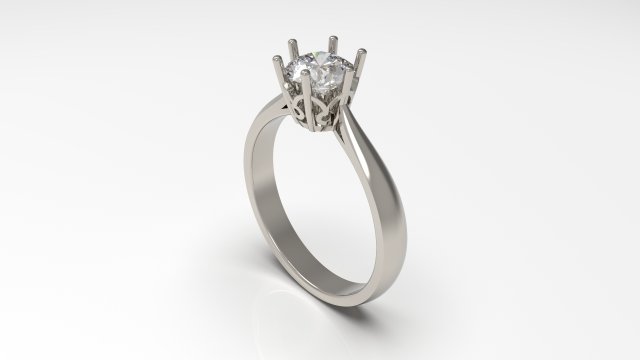 woman solitaire ring 75 Modello di stampa 3D .c4d .max .obj .3ds .fbx .stl .blend 