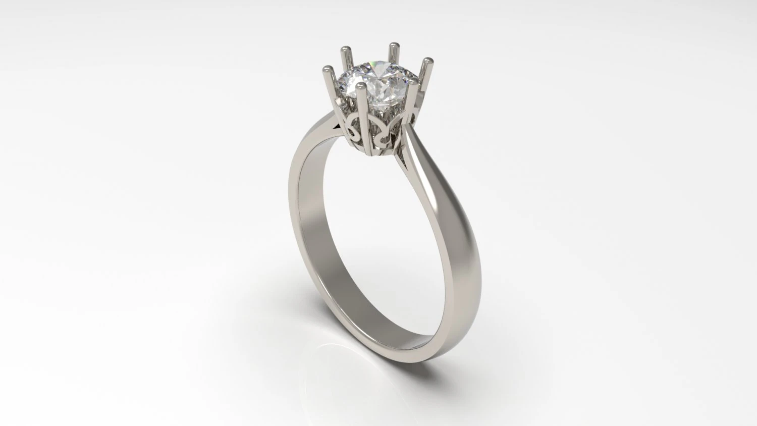 woman solitaire ring 75 3D Print Model .c4d .max .obj .3ds .fbx .stl .blend 