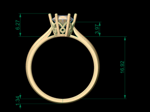 woman solitaire ring 75 Modello di stampa 3D