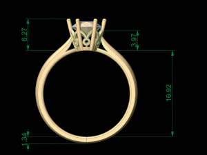 woman solitaire ring 75 3D Print Model