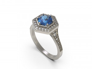 woman solitaire ring 76 3D प्रिंट मॉडल