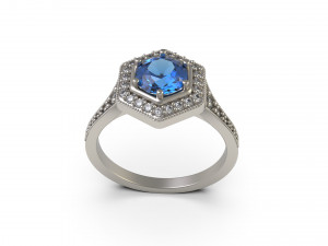 woman solitaire ring 76 3D प्रिंट मॉडल