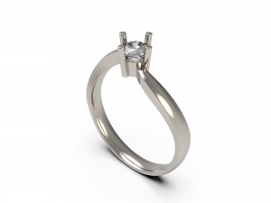 woman solitaire ring 77 3D-Druckmodell