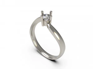 woman solitaire ring 77 3D Print Model