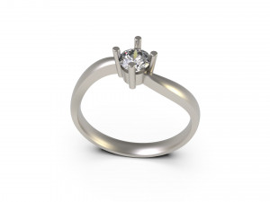 woman solitaire ring 77 3D-printmodel