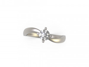 woman solitaire ring 77 3D-printmodel