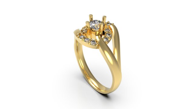 woman solitaire ring 78 3D Print Model .c4d .max .obj .3ds .fbx .stl .blend 