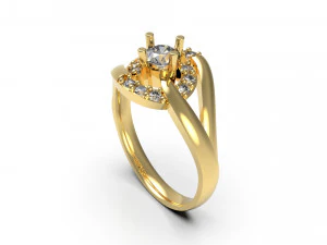 woman solitaire ring 78 3D Print Model