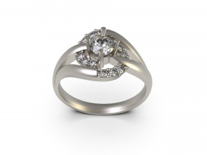 woman solitaire ring 78 3D Print Model