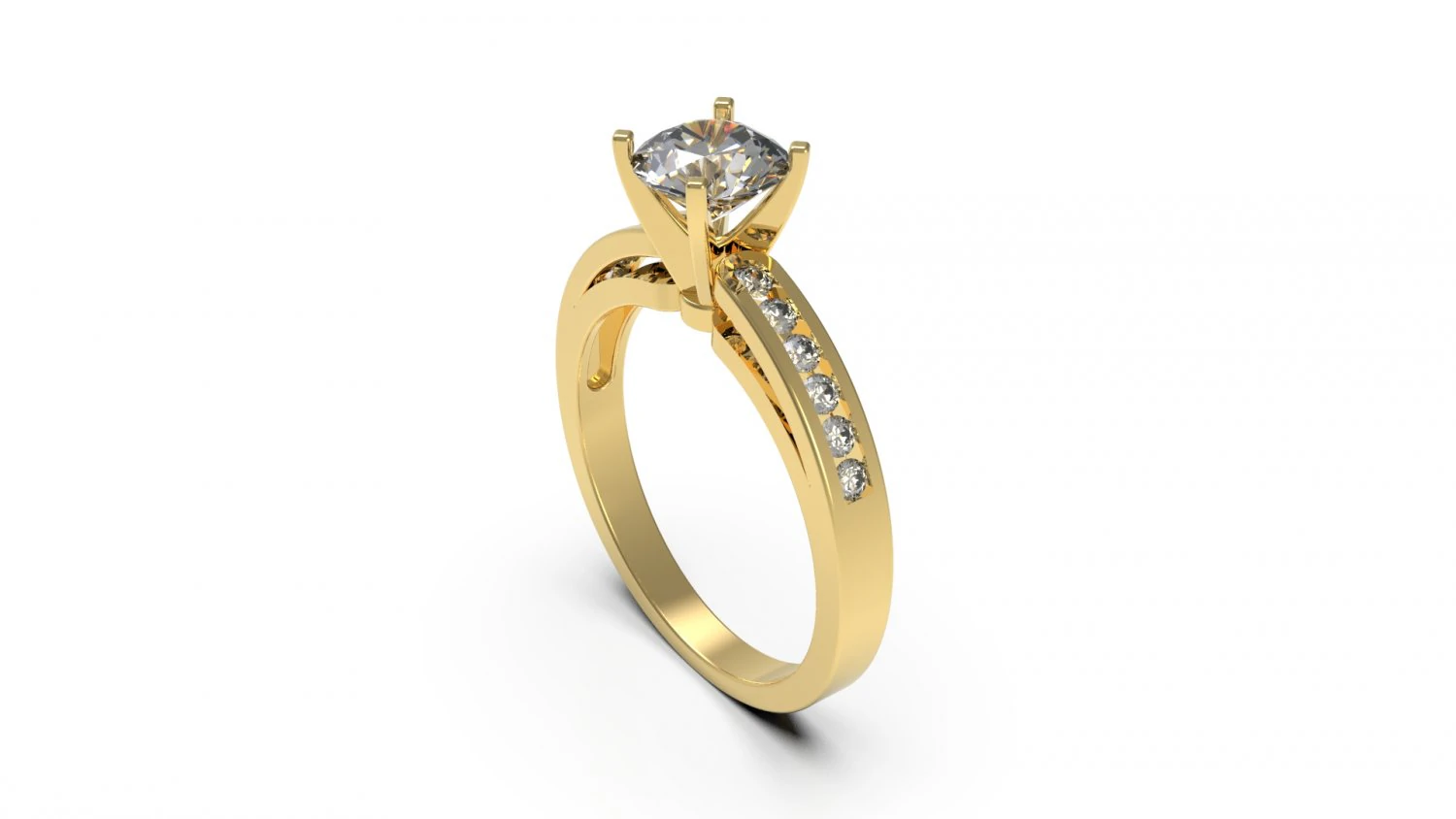 woman solitaire ring 80 3D Print Model .c4d .max .obj .3ds .fbx .stl .blend 