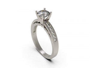 woman solitaire ring 80 Model Cetak 3D