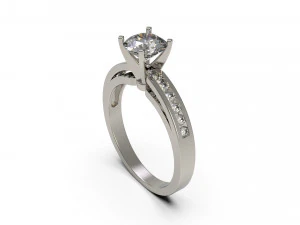 woman solitaire ring 80 3D Print Model