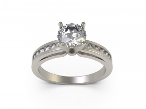 woman solitaire ring 80 Model Cetak 3D