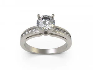 woman solitaire ring 80 3D Print Model
